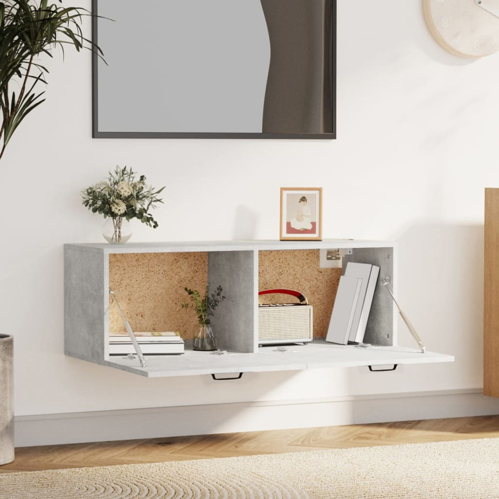vidaXL 2 Door Concrete Grey Wall Cabinet Image 6