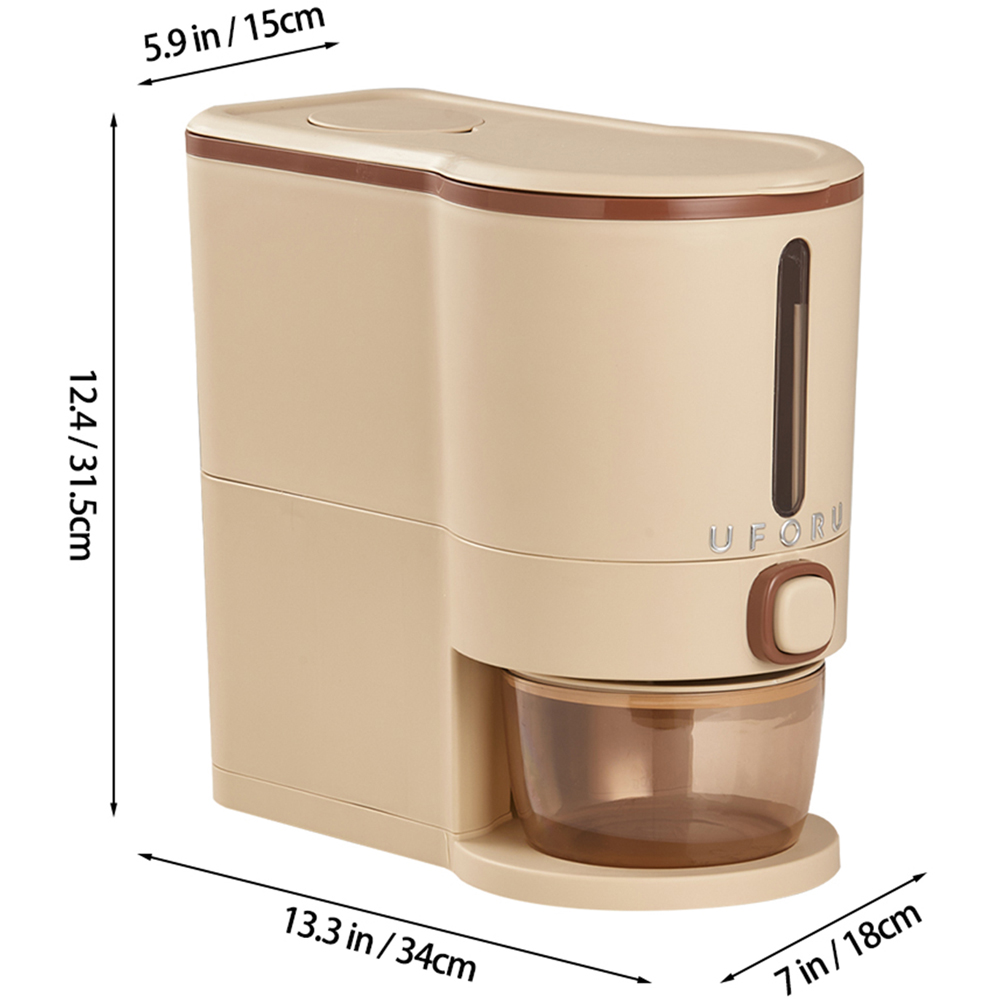 Living and Home Light Brown Rice Dispenser 5kg Image 8