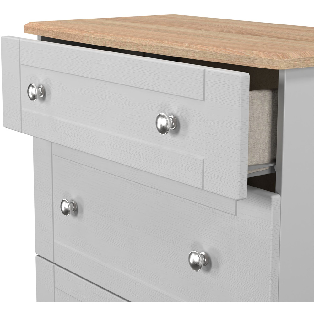 Crowndale Sussex 3 Drawer Grey Ash and Bardolino Oak Deep Chest of Drawers Ready Assembled Image 6