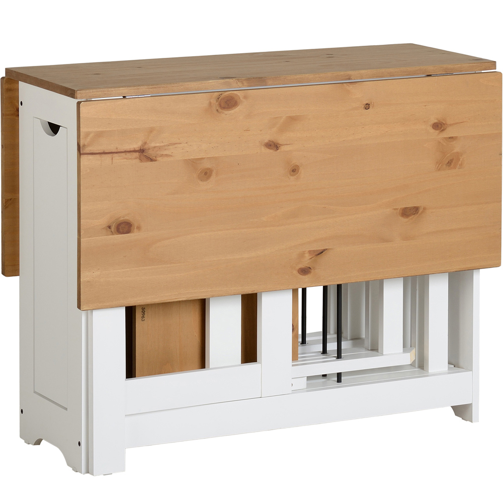 Seconique Santos 4 Seater Butterfly Dining Set White Distressed Waxed Pine Image 4