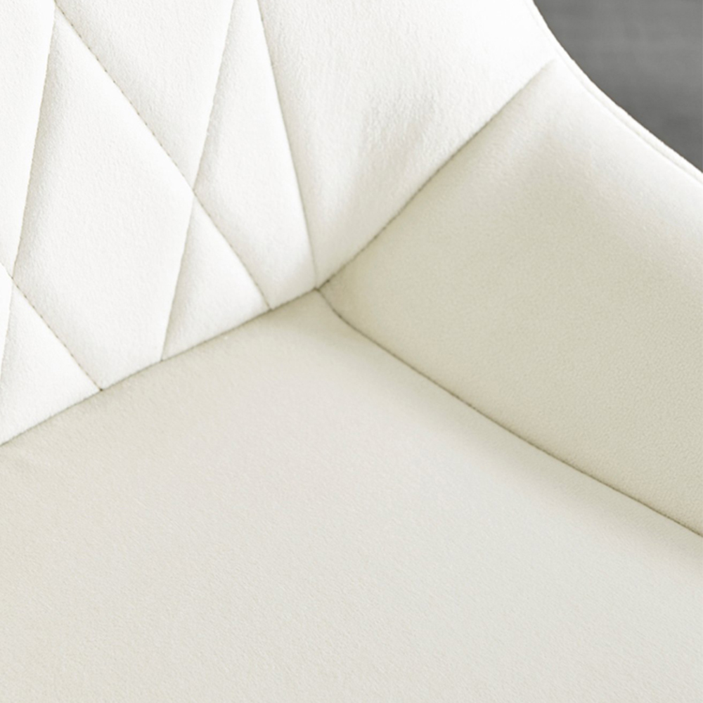 Furniturebox Solo Cesano 6 Seater Dining Set White Marble Effect and Cream Image 8