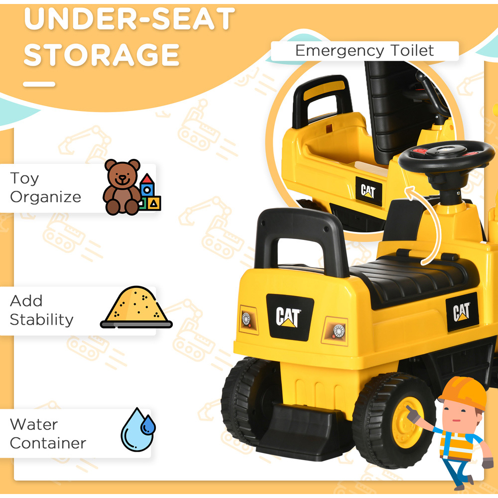 Tommy Toys Licensed CAT Baby Ride-On Construction Toy with Digger Shovel Yellow Image 4