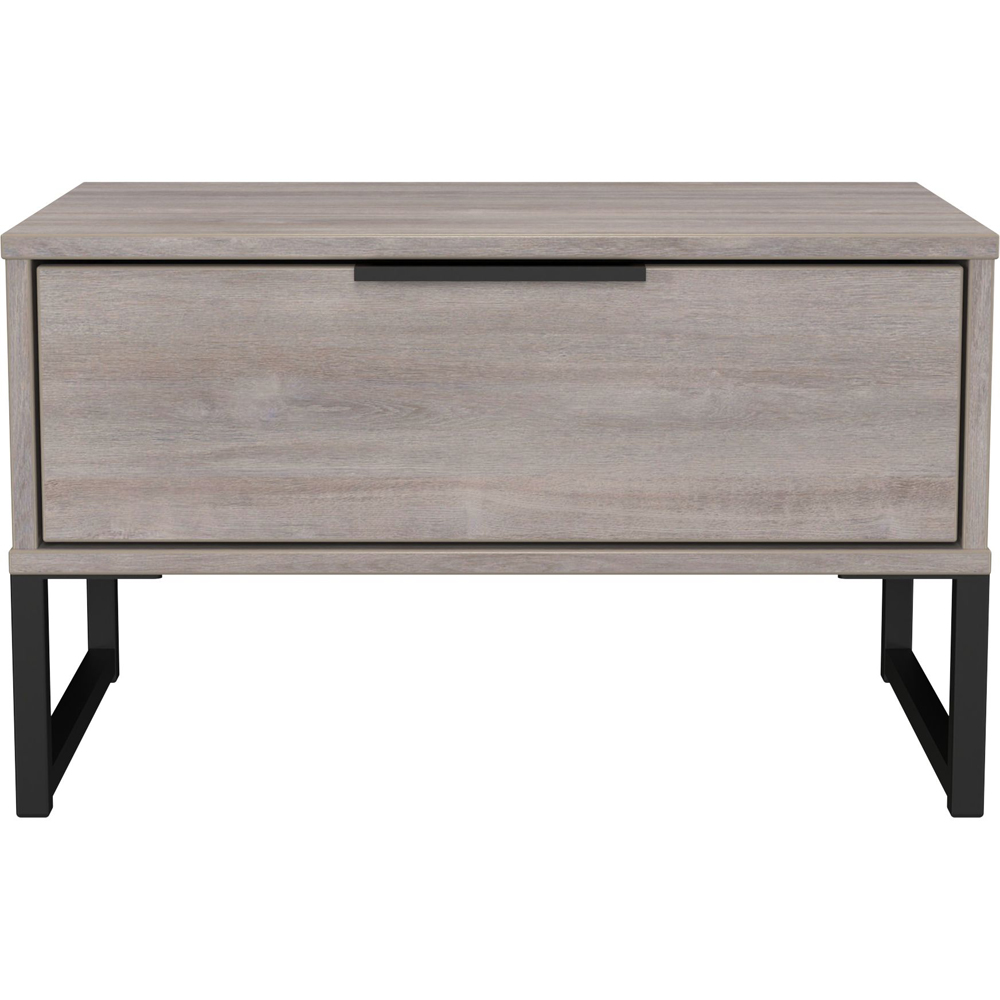 Crowndale Hong Kong Single Drawer Grey Oak Wide Side Table Ready Assembled Image 2