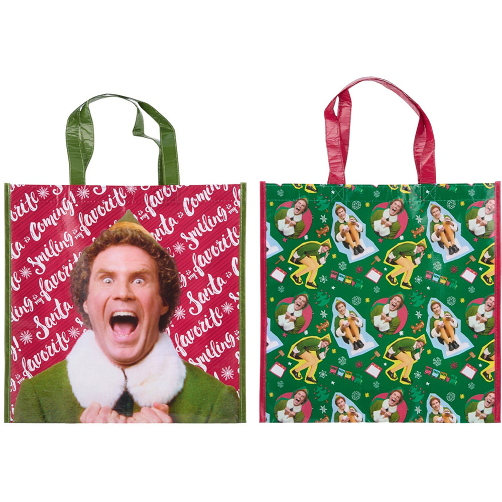 Assorted Elf Christmas Shopper Bag Red or Green Image 1