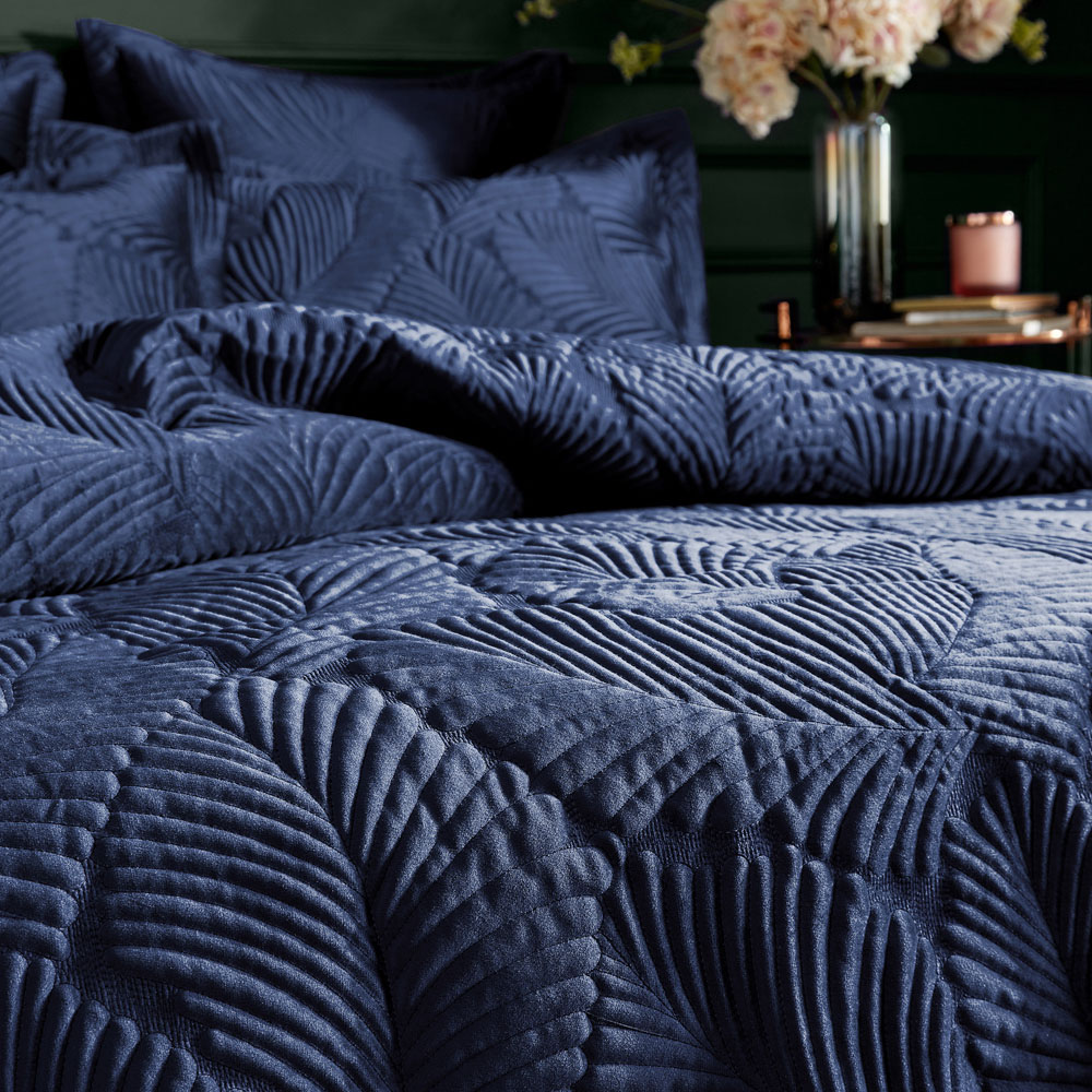 Paoletti Palmeria Double Navy Duvet Set Image 2