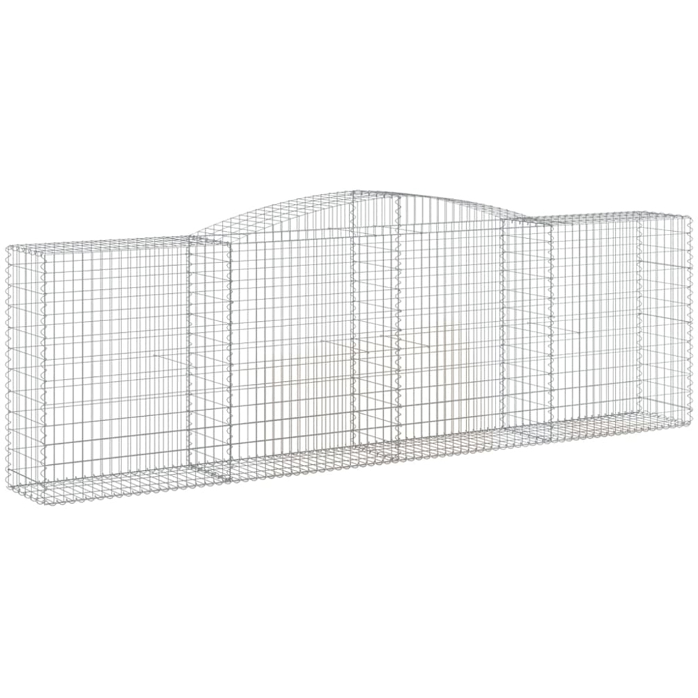 vidaXL Silver Galvanised Iron Arched Gabion Basket 400 x 50 x 120/140cm 3 Pack Image 1