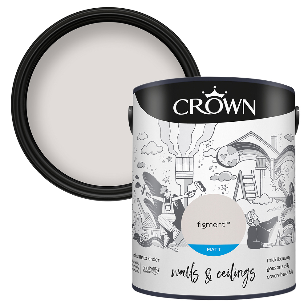 Crown Walls & Ceilings Figment Matt Emulsion Paint 5L Image 1