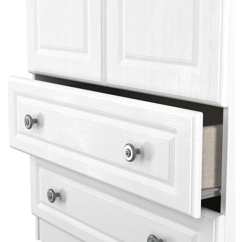 Crowndale Pembroke 2 Door 2 Drawer Matt White Wardrobe Ready Assembled Image 8