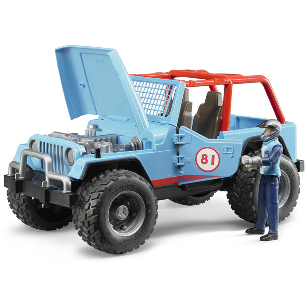 Bruder Kids Blue Jeep Cross Country Racer with Driver Playset Model Image 3