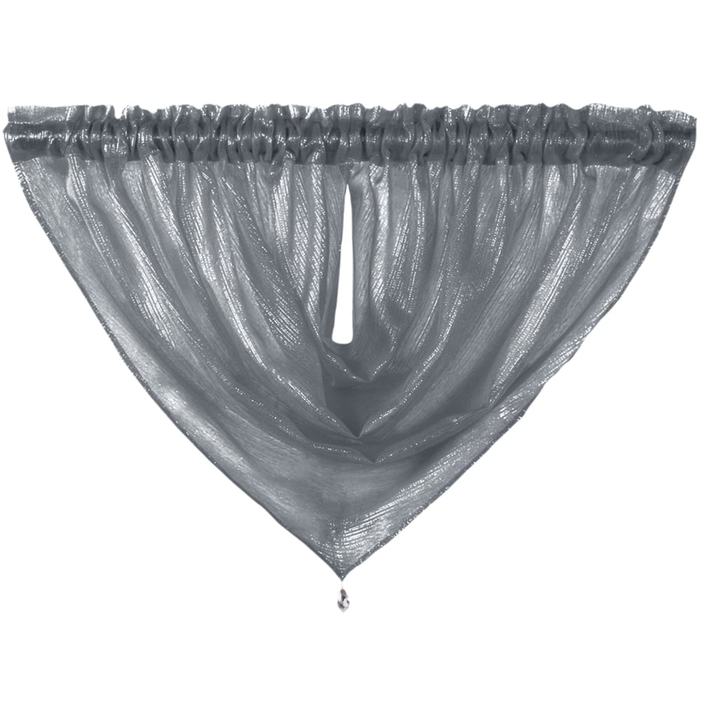 Velosso Alessandria Charcoal Slot Top Swag Voile Panel Curtain 112 x 99cm Image 2