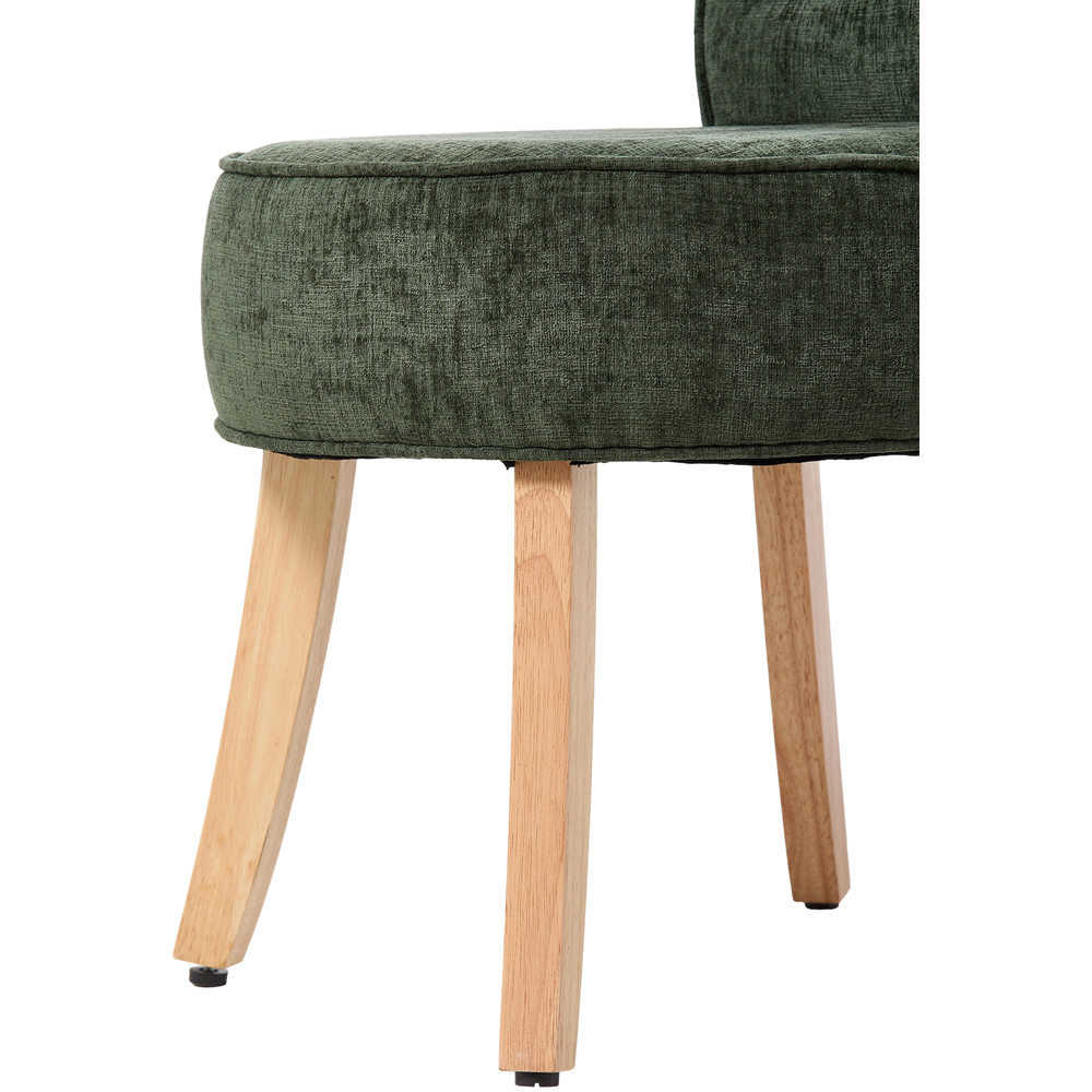 Living and Home Green Chenille Button Tufted Vanity Stool Image 5