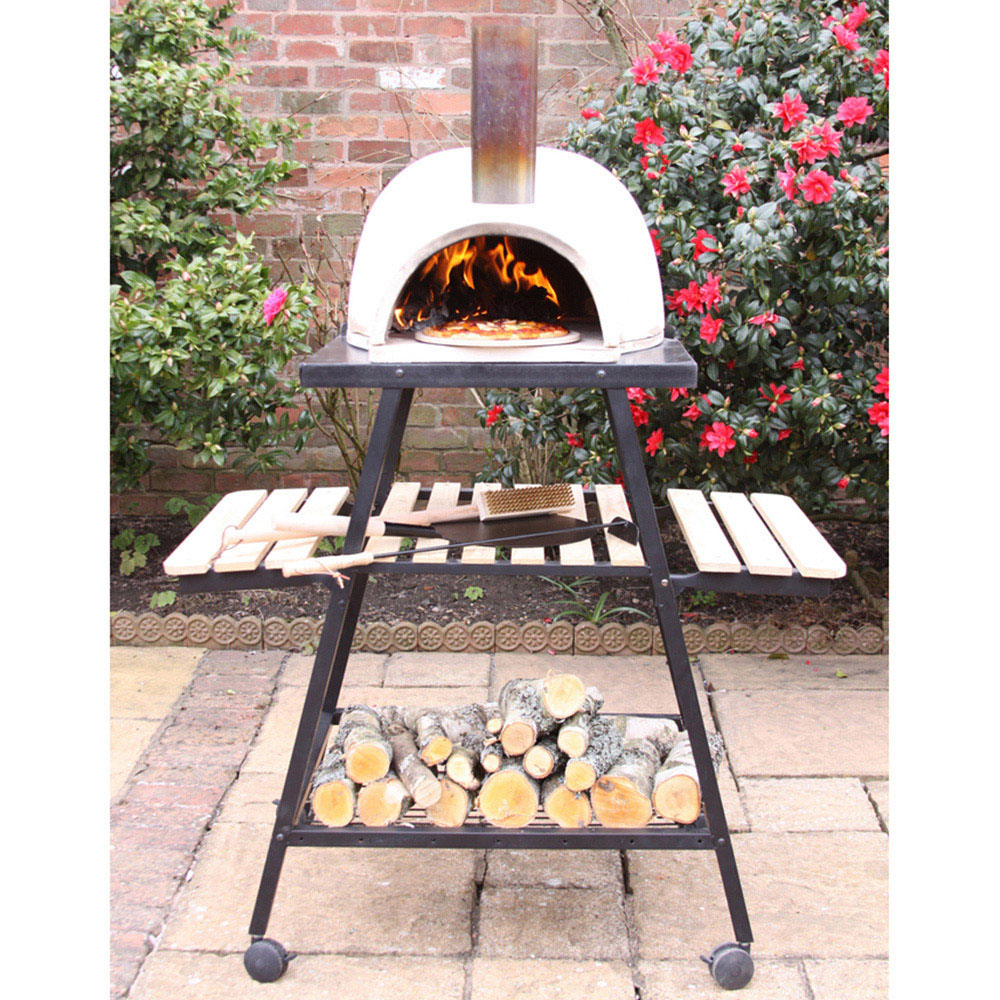 Gardeco Pizzaro Natural Chimalin AFC Dome Shaped Pizza Oven with Stand Image 2