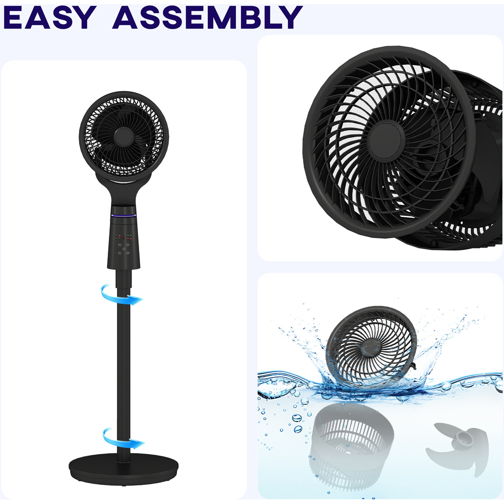 Portland Black Oscillating Pedestal Fan 37 inch Image 8