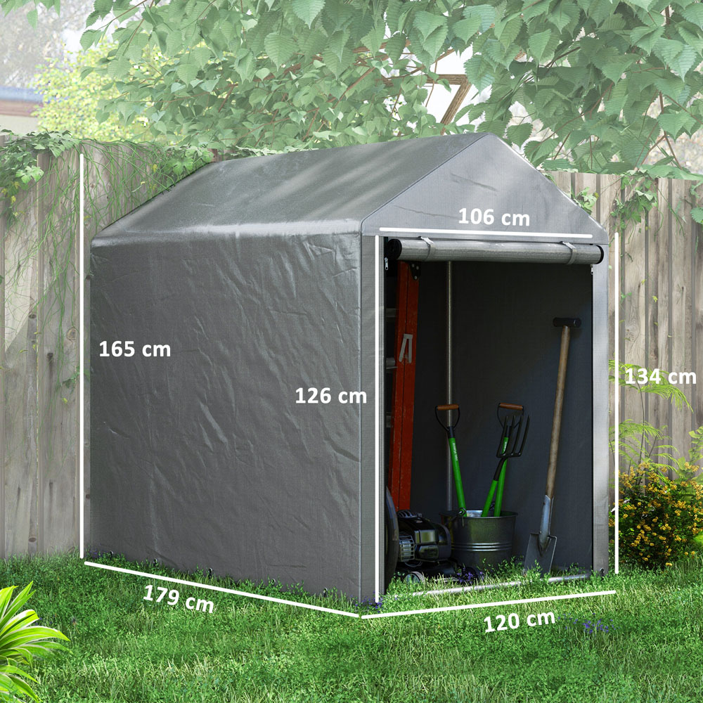 Outsunny 3.9 x 5.9ft Portable Garden Storage Shed Image 9