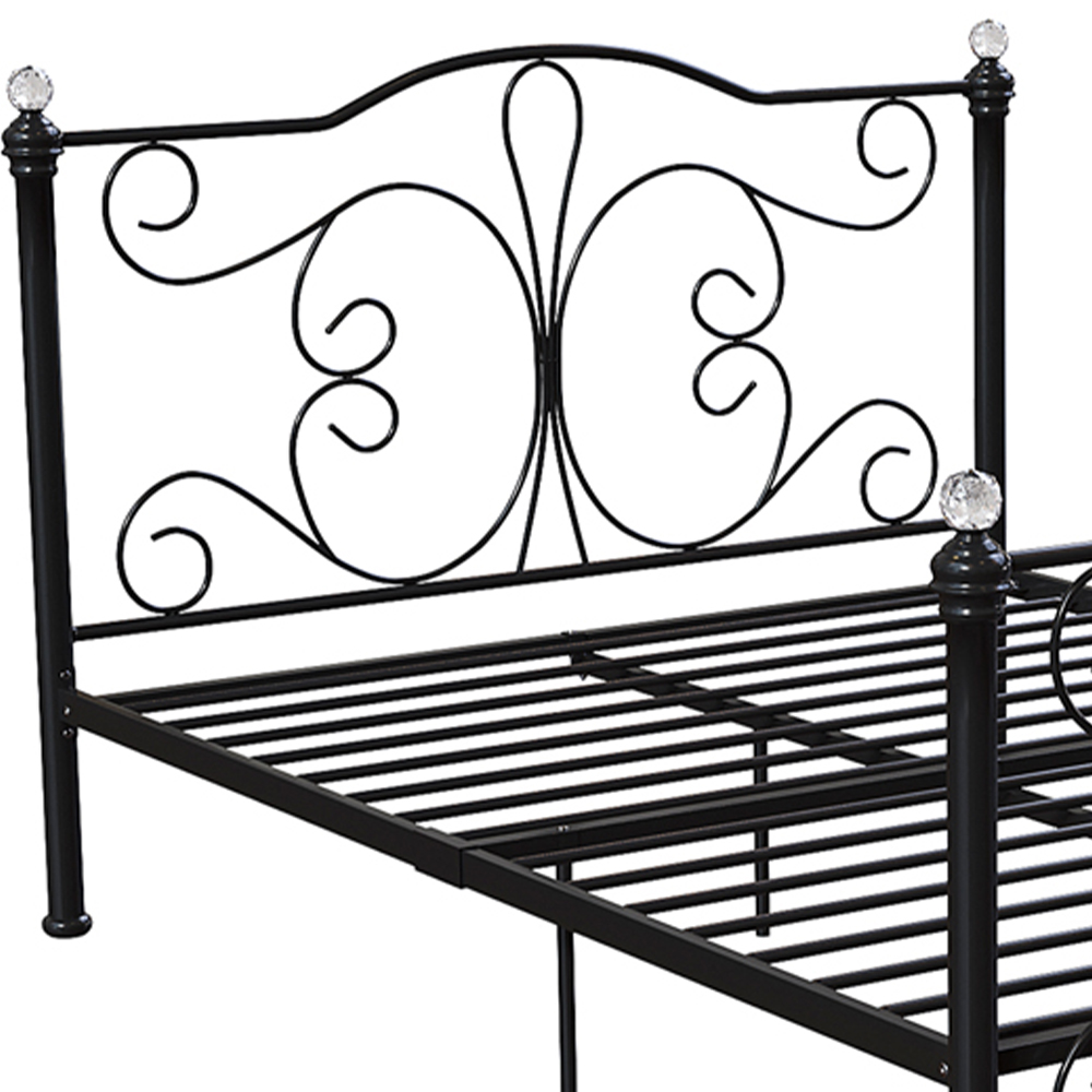 Vida Designs Chicago Double Black Metal Bed Frame Image 3