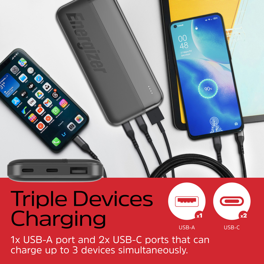 Energizer Black USB-C Power Bank 10000mAh Image 5