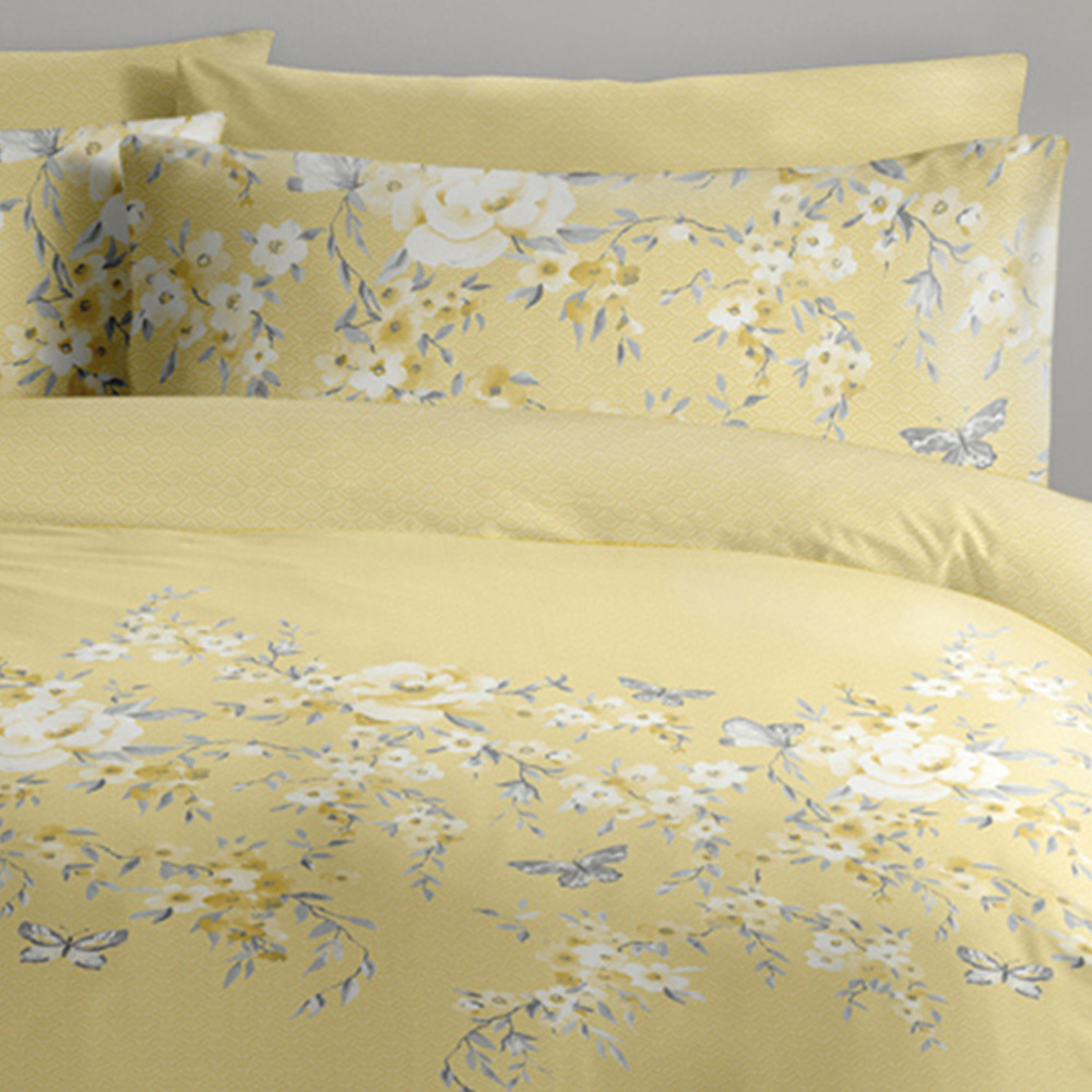 Bellissimo Blossom Border King Size Ochre Duvet Set Image 3