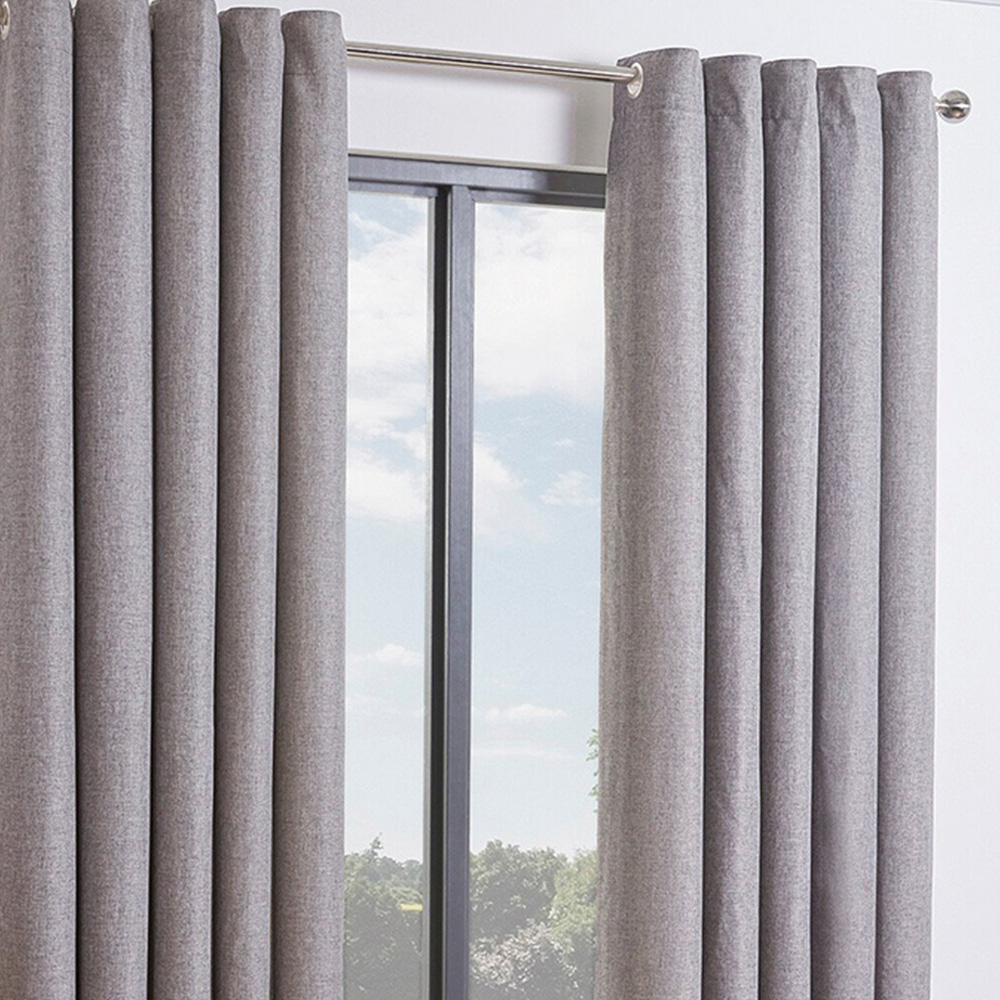 My Home Taylor Silver Blackout Eyelet Curtains 183 x 168cm Image 5