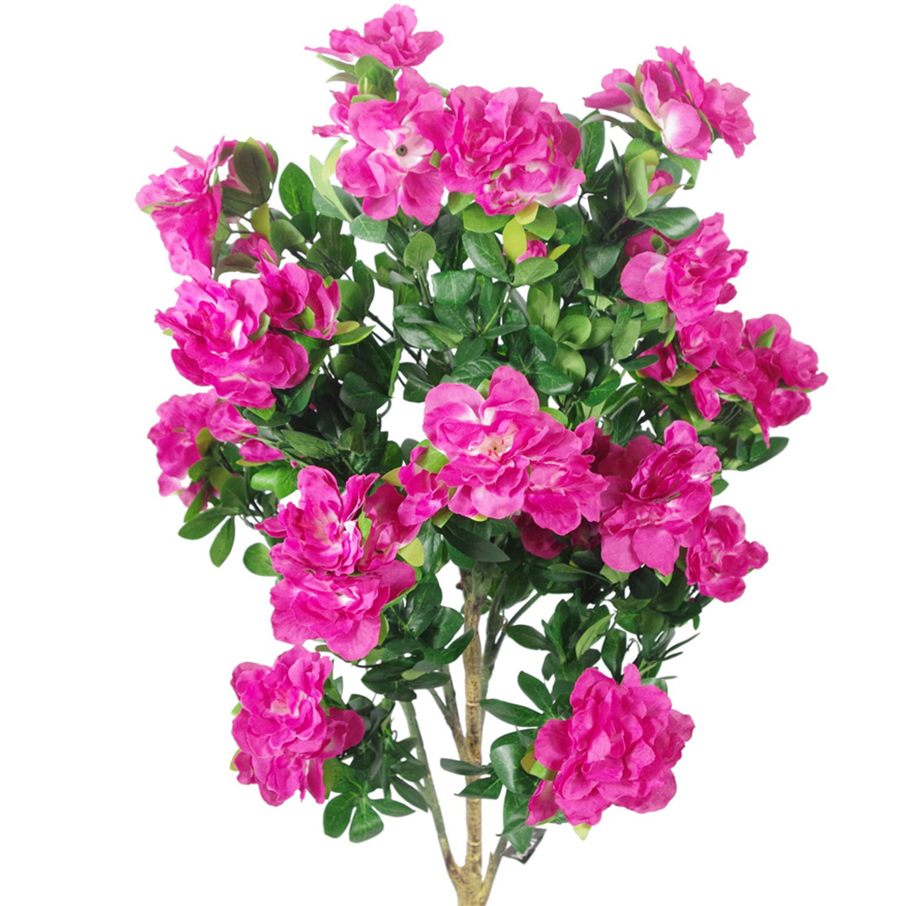 Botanik Pink Azalea Blossom Artificial Tree in Copper Metal Planter 3.3ft Image 4