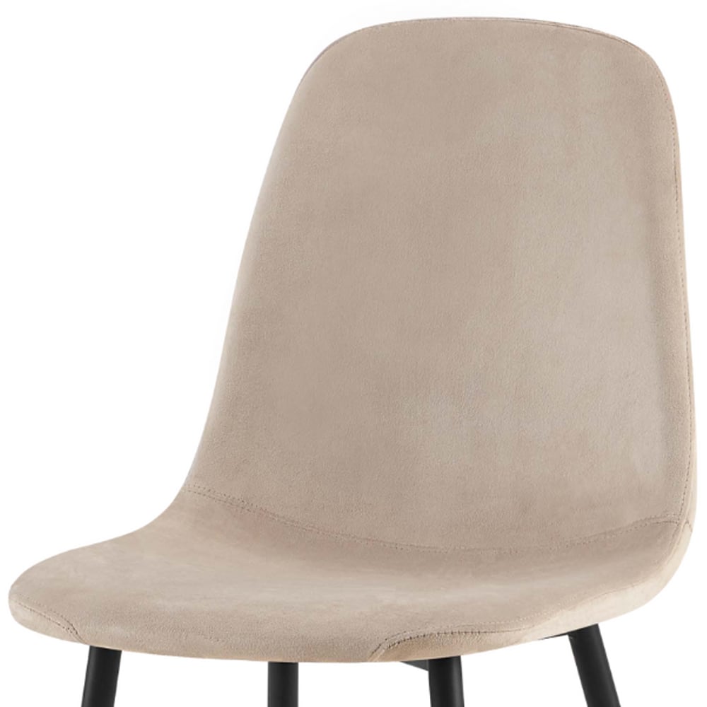 DS Living Luxe Set of 2 Sandshell Dining Chairs with Black Powder Legs Image 4