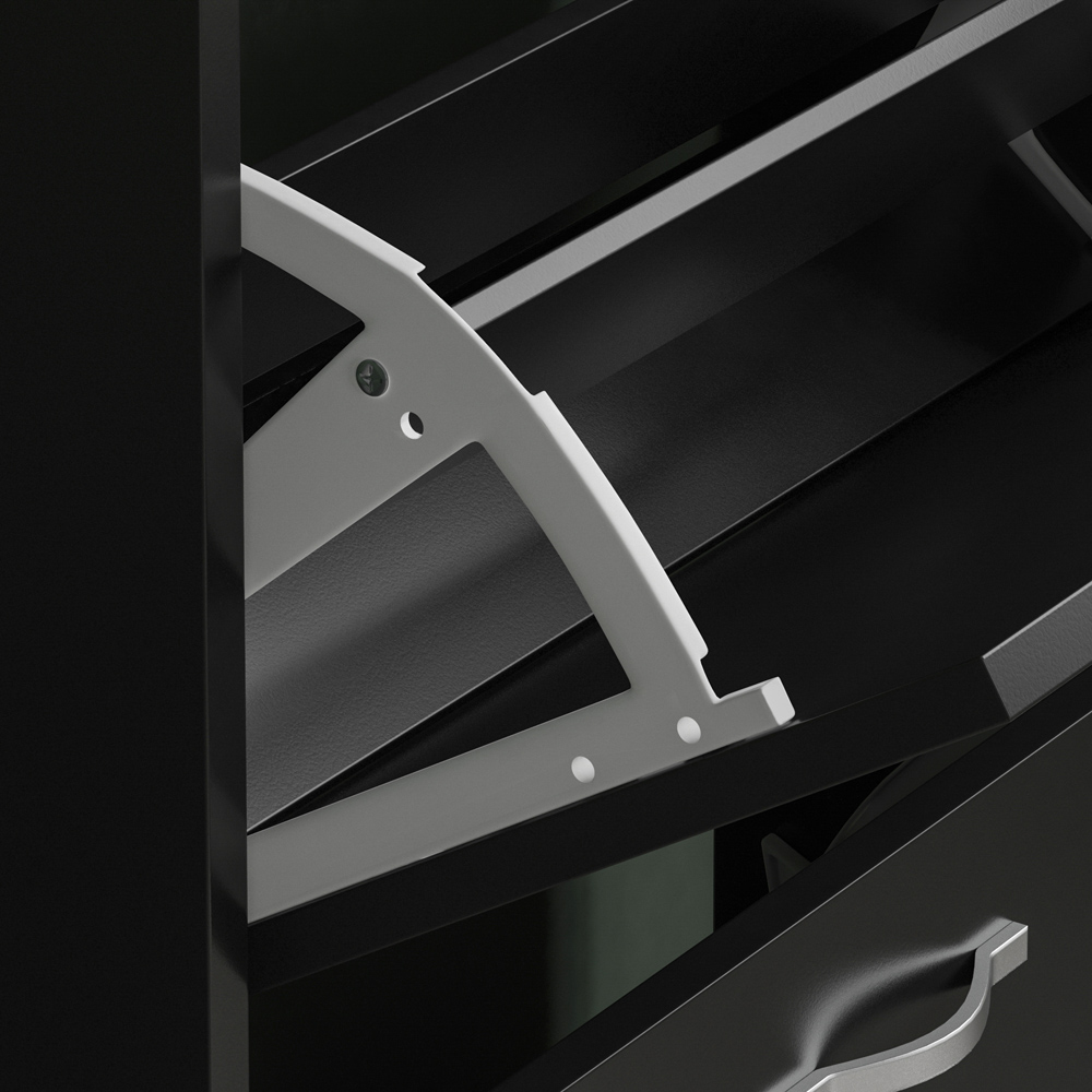 Vida Designs 2 Drawer Black Shoe Cabinet Image 3