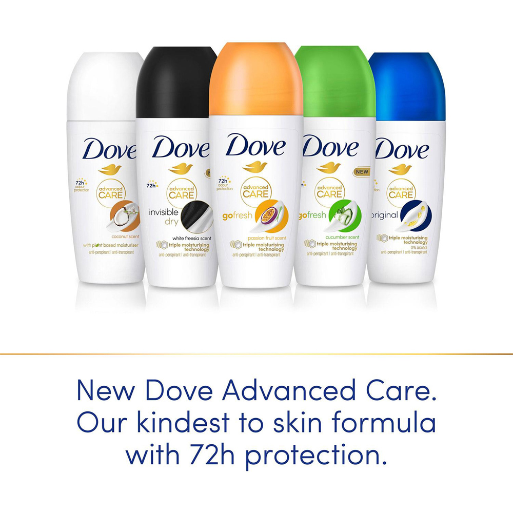 Dove Go Fresh Passion Fruit Women Anti-Perspirant Roll on 50ml 9 Pack Image 4