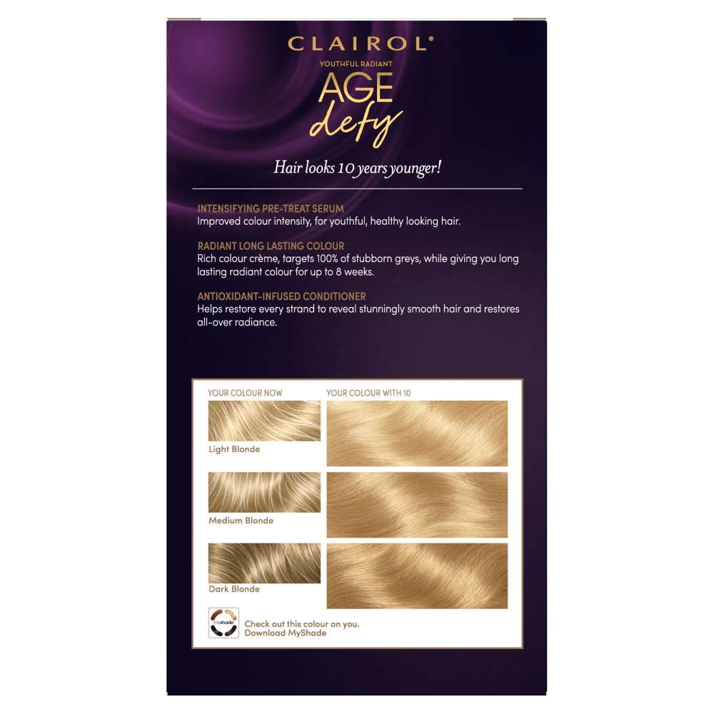 Clairol Nice'n Easy Age Defy Extra Light Blonde 10  Permanent Hair Dye Image 3