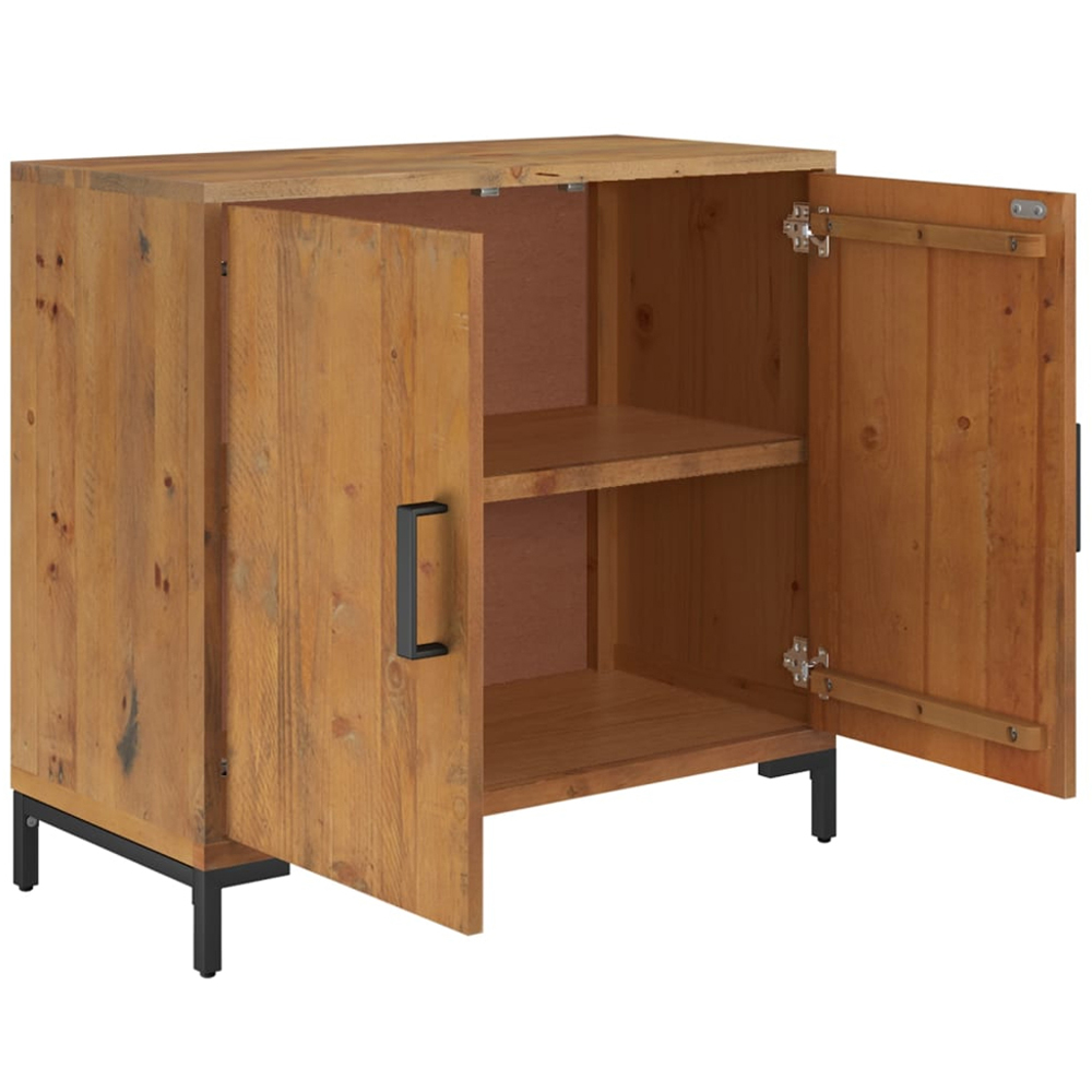vidaXL 2 Door Brown Solid Pine Wood Sideboard Image 4
