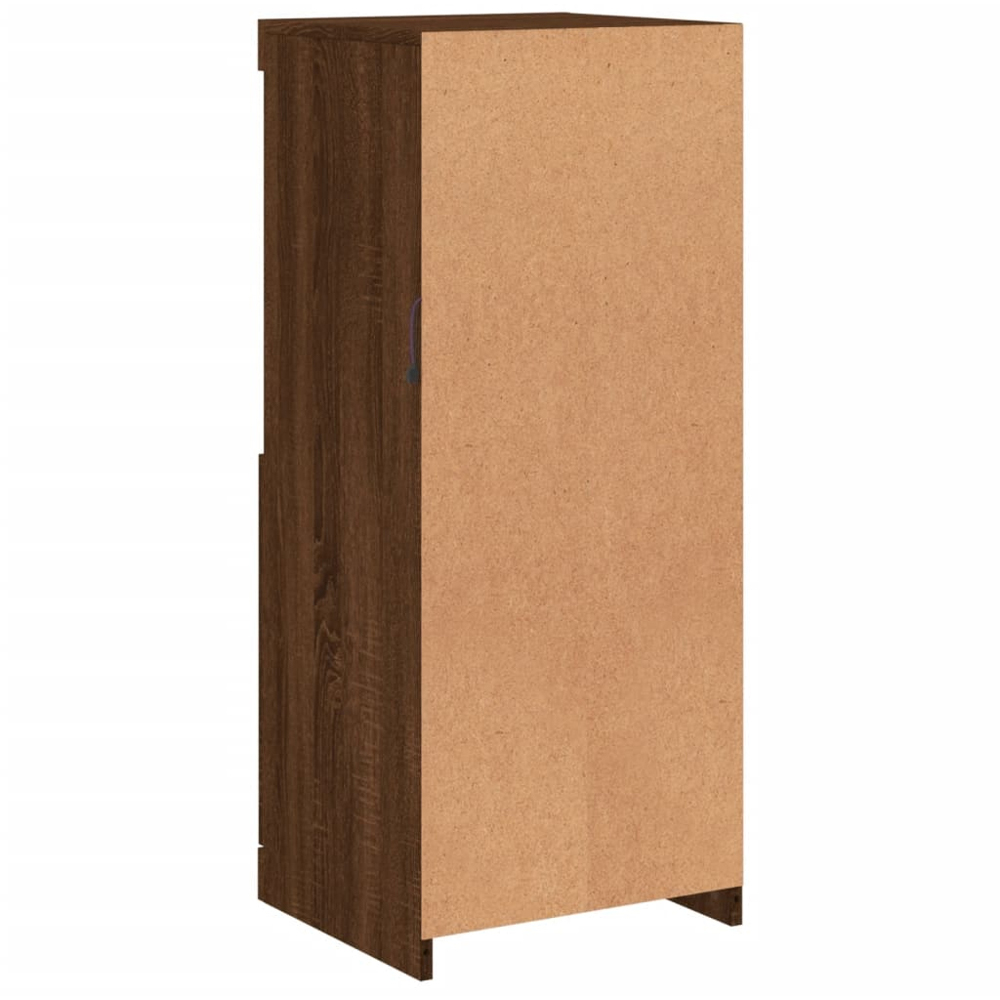vidaXL Single Door 2 Shelf Brown Oak Sideboard with LED Lights Image 7