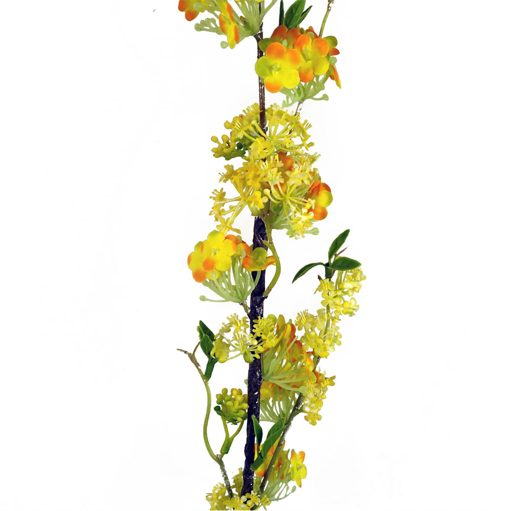 Leaf Yellow Blossom Artificial Spray Stem 100cm 6 Pack Image 3