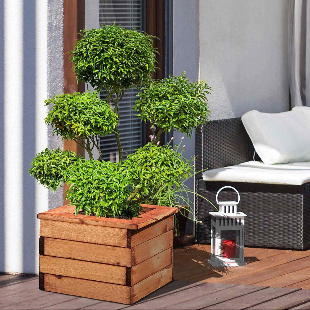 Lechuza Hortico Scandinavian Redwood Window Box Planter 41cm 2 Pack Image 3