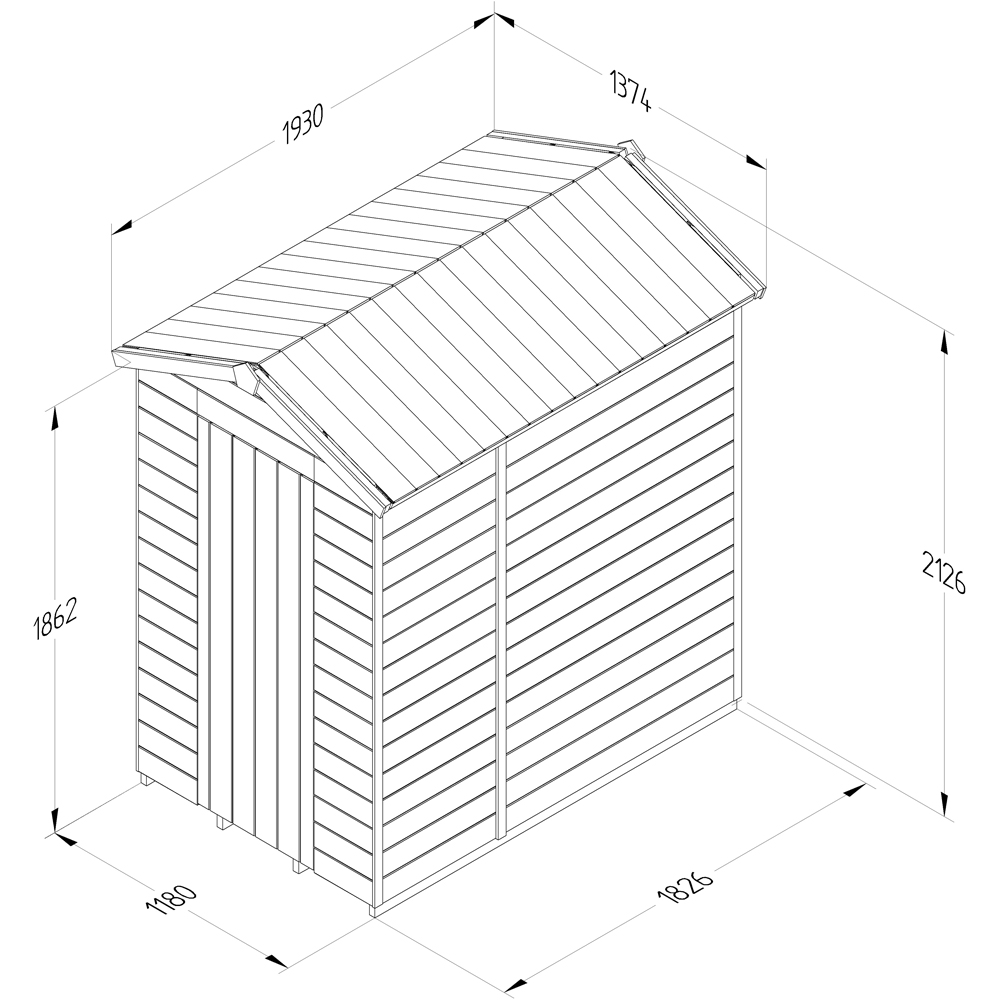 Forest Garden Timberdale 4 x 6ft Apex Shed Image 9