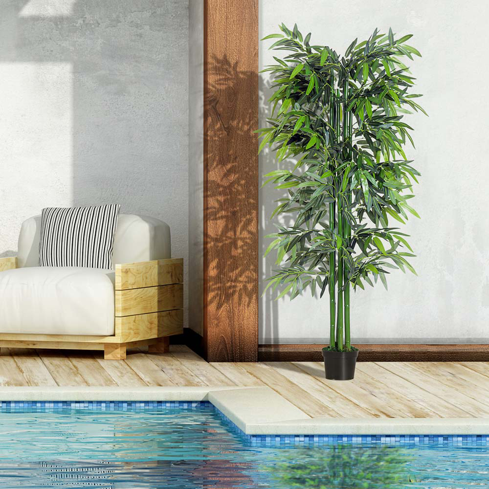 Outsunny Bamboo Tree Artificial Plant In Pot 6ft Image 6