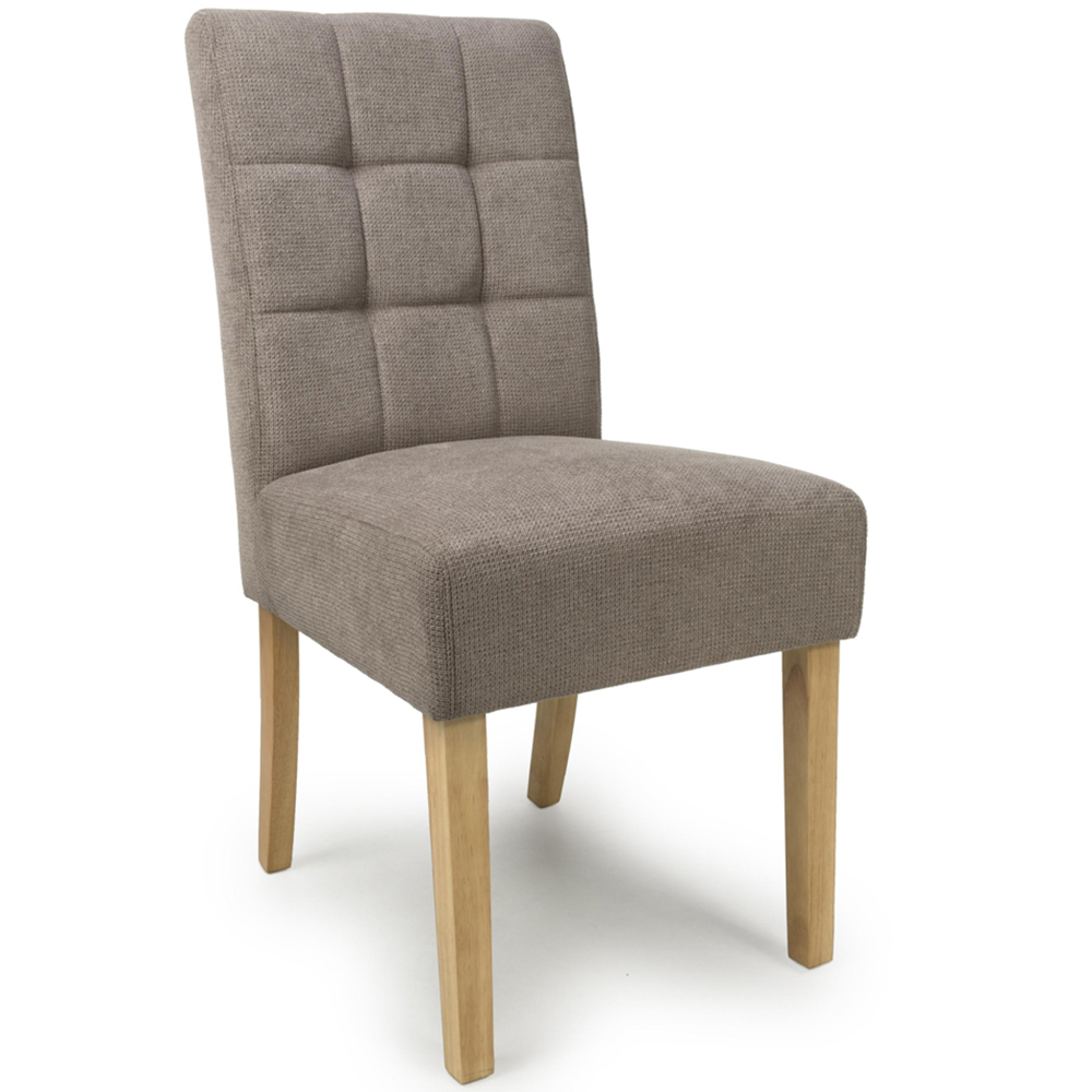 Portland Harlow Light Brown Flax Natural Legs Waffle Back Dining Chair Image 2
