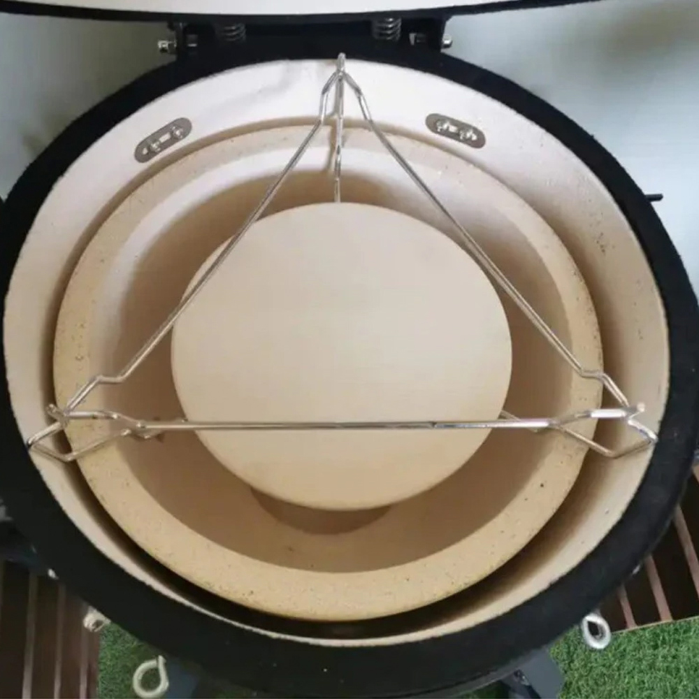 MonsterShop Elevator and Heat Deflector 3 in 1 Pizza Stone for Kamado BBQ Oven 21 inch Image 6
