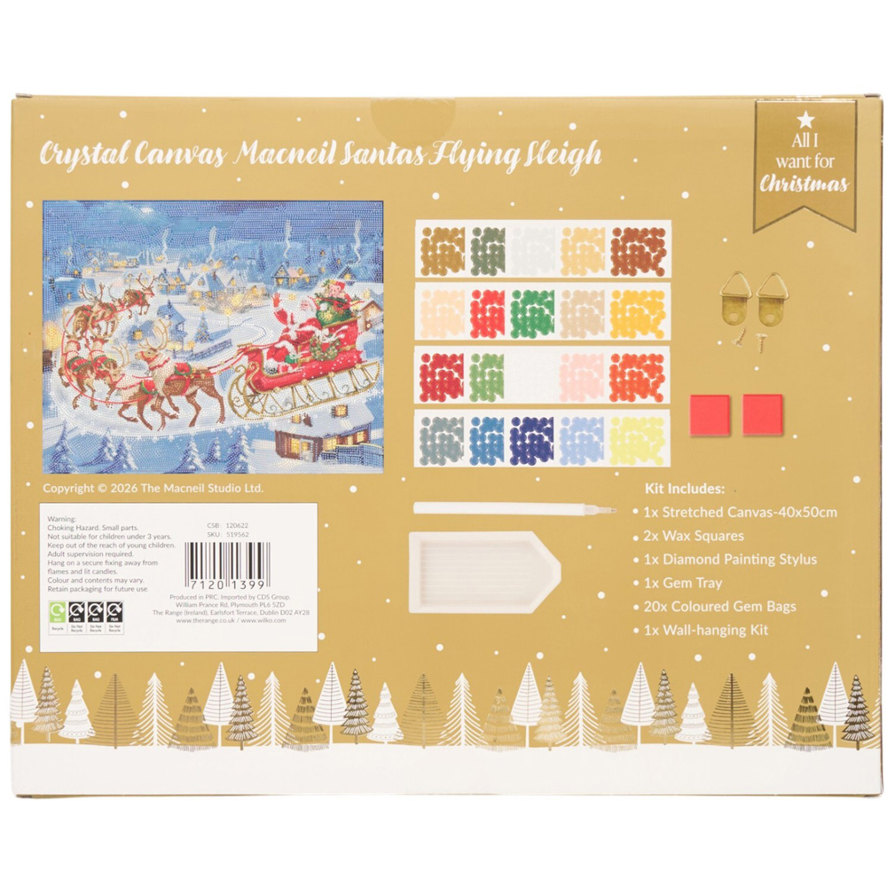 Macneil Santas Flying Sleigh Crystal Canvas Kit Image 3