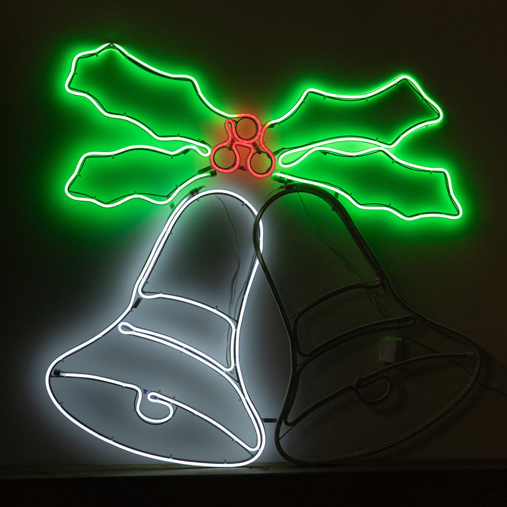 Samuel Alexander Multicolour LED Light-Up Neon Christmas Bell 78cm Image 7