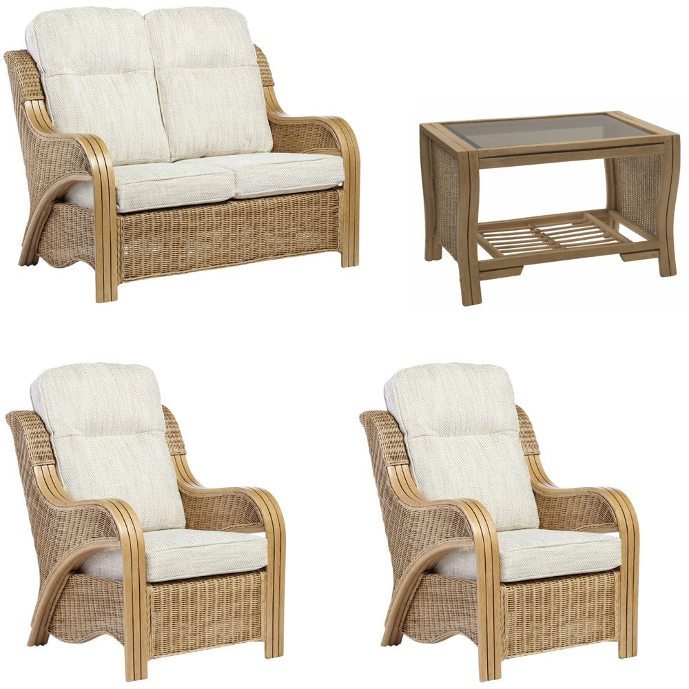 Desser Furniture Opera 4 Seater Light Oak Jasper Sofa Set Image 2