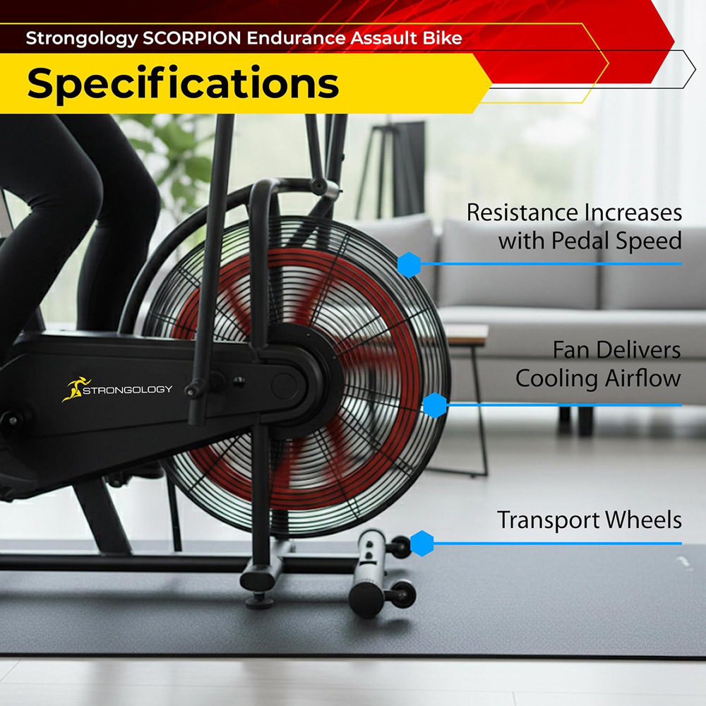 Strongology Scorpion Compact Home Fitness Exercise Bike with LCD Display Image 4