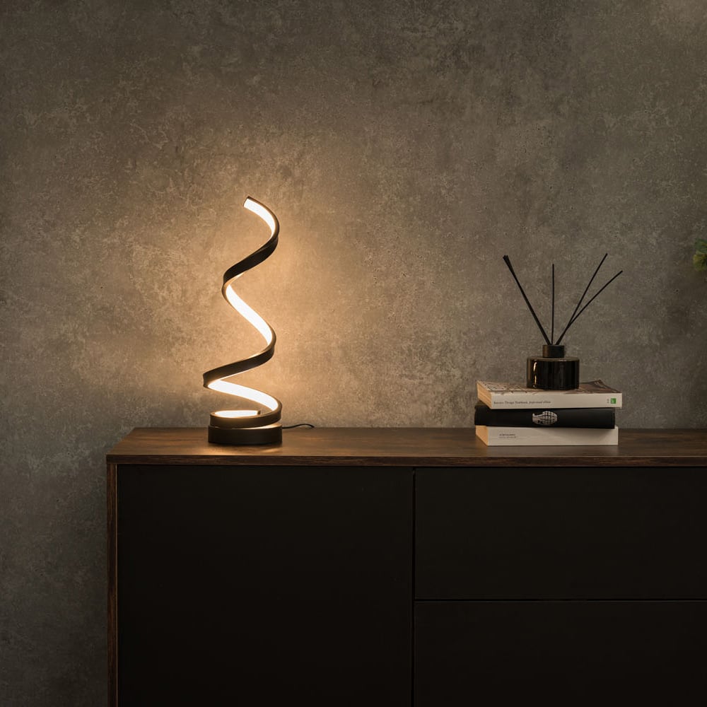 ValueLights Infinity Black Single Twist Integrated LED Table Lamp Image 6