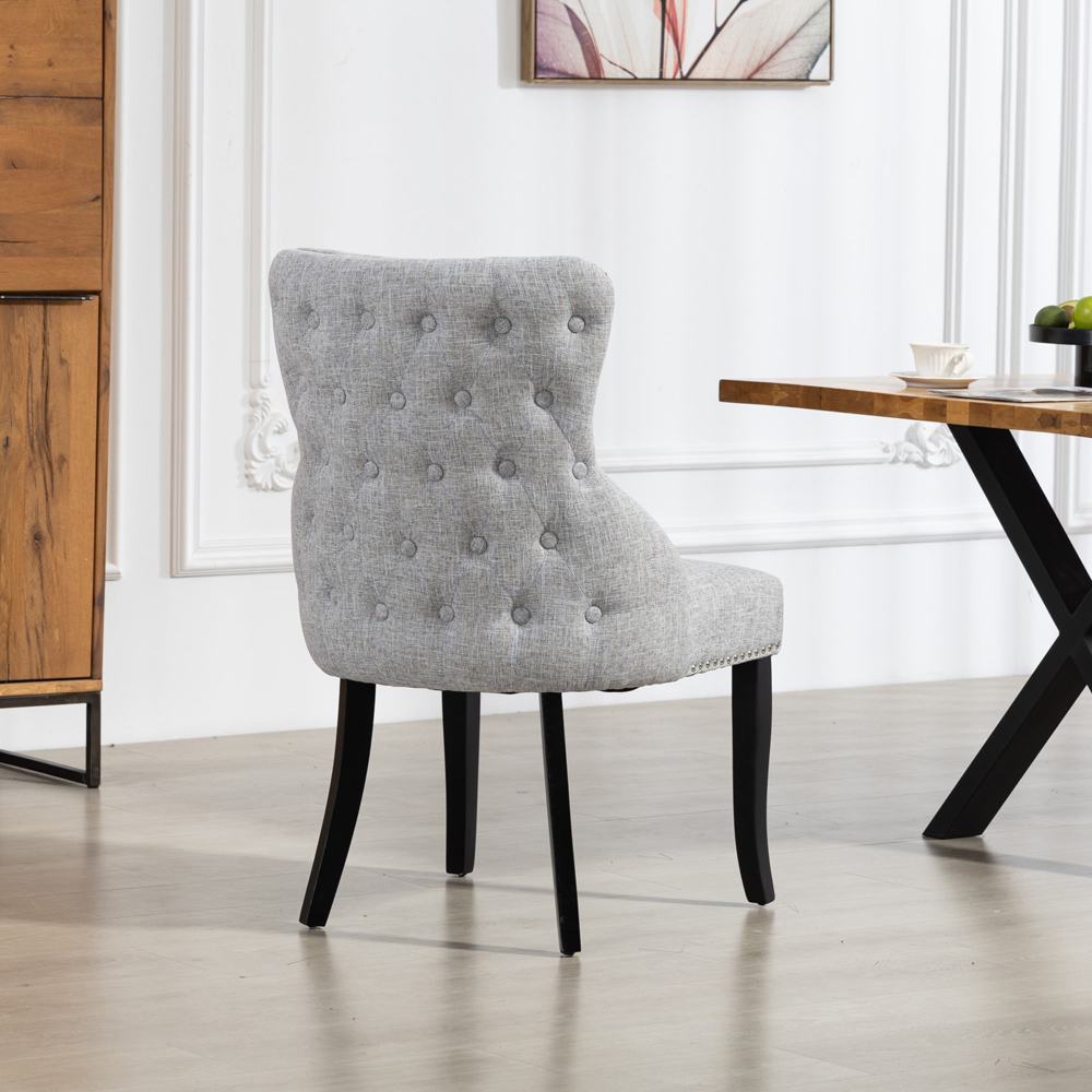 Artemis Home Rodello Set of 2 Light Grey Fabric Dining Chair Image 4