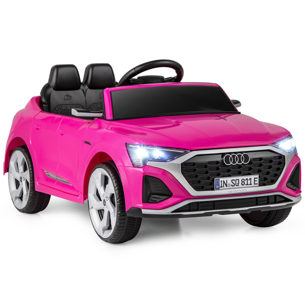 Costway Kids Pink Licensed Audi SQ8 Ride On Car with Remote Control and 4 Wheels Suspension 12V Image 2
