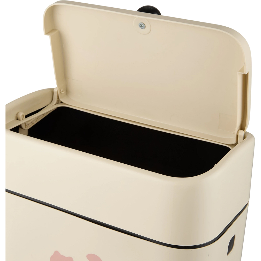 Living and Home Cream Cat Print Hanging Kitchen Bin with Lid 28 x 26 x 15cm Image 5