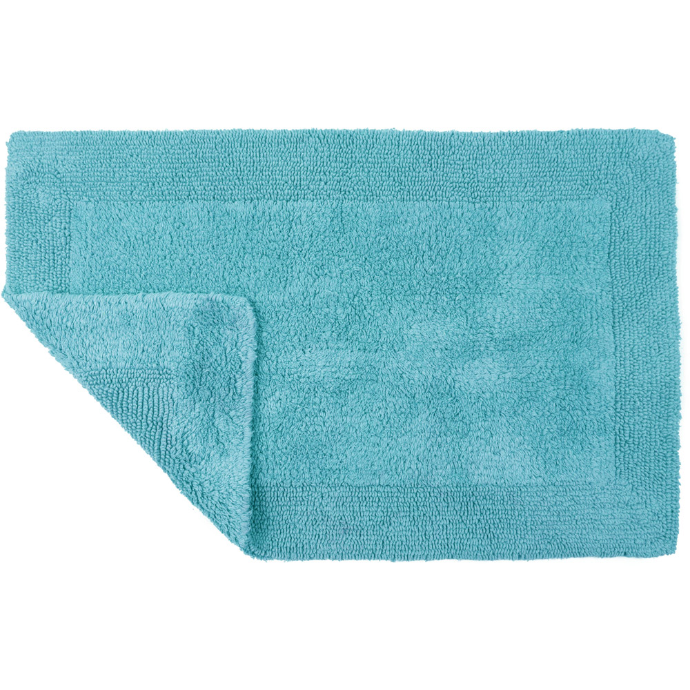 Allure Bath Fashions Elegance Turquoise Reversible Bath Mat 53 x 85cm Image 3