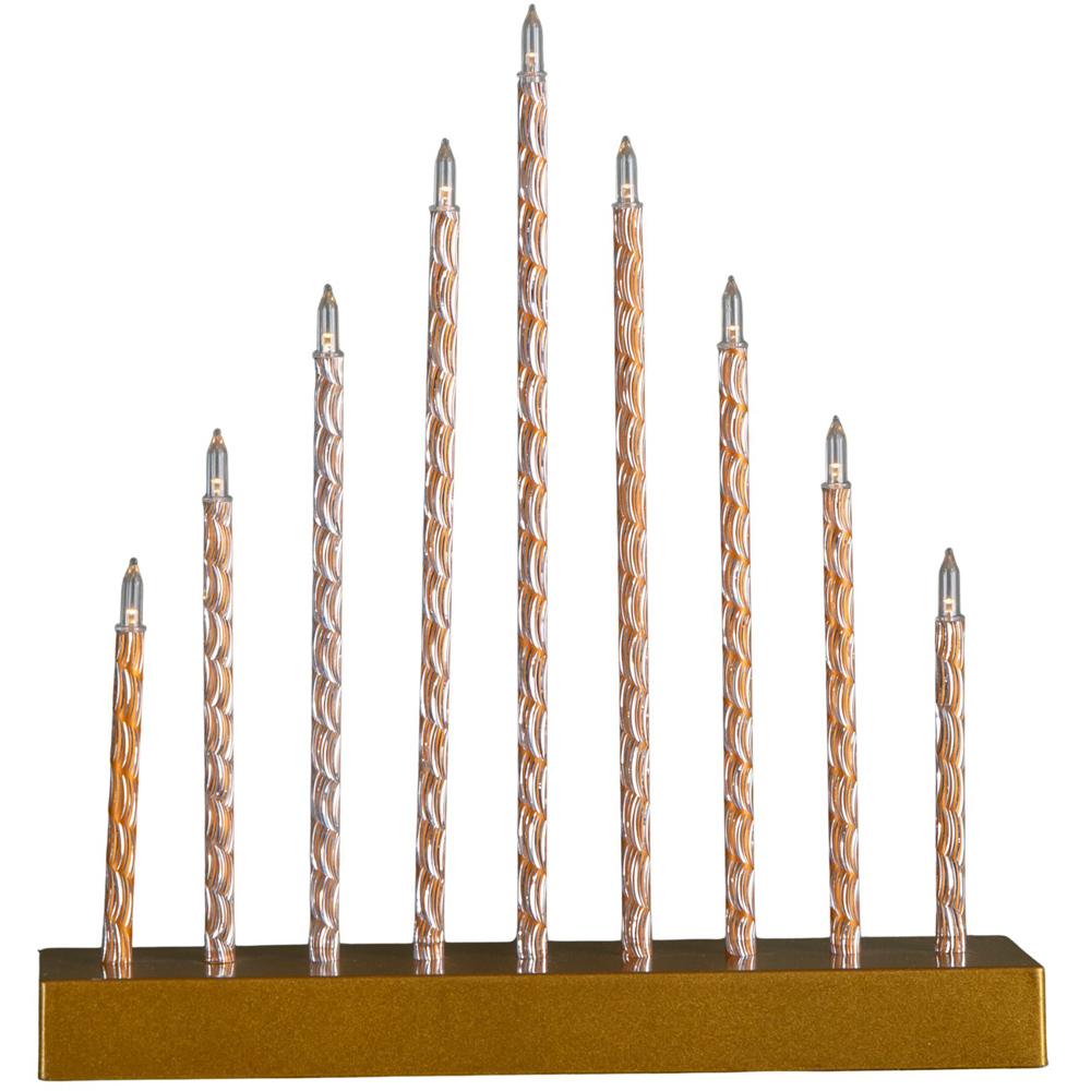 Samuel Alexander 9 Warm White LED Gold Light Up Christmas Candle Bridge 26cm Image 5