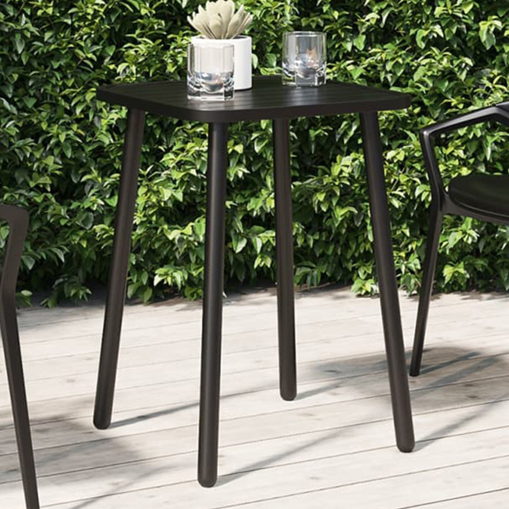 vidaXL 2 Seater Anthracite Steel Square Garden Table Image 1
