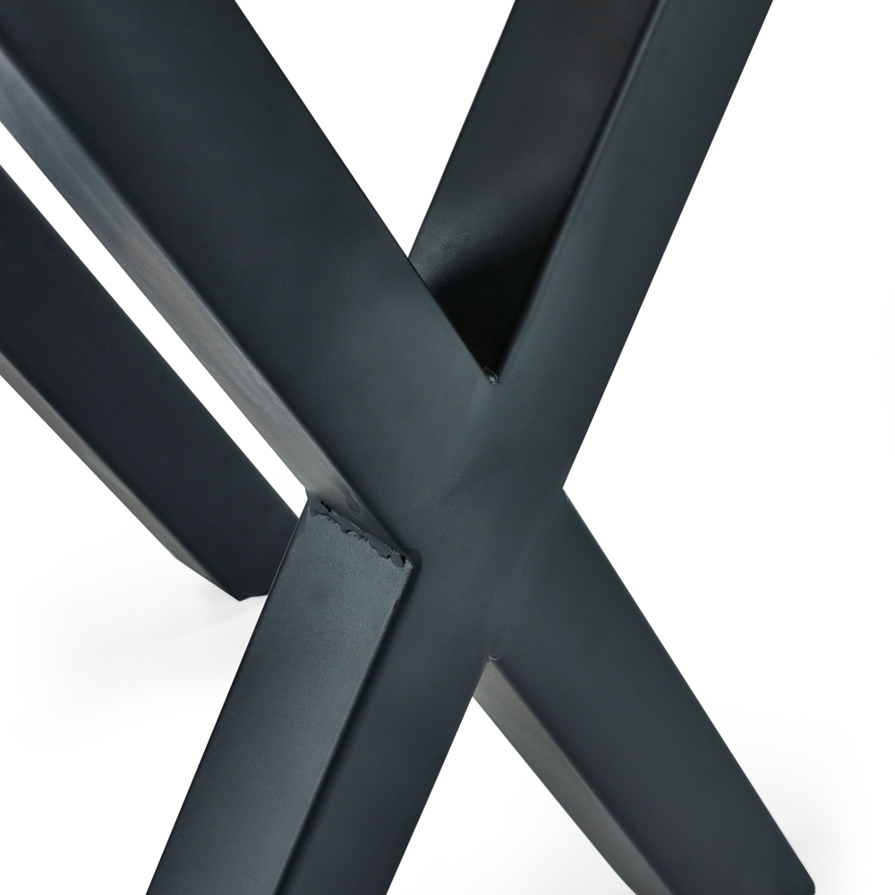 Julian Bowen Harvey Oak Effect Matt Black Steel Lamp Table Image 4