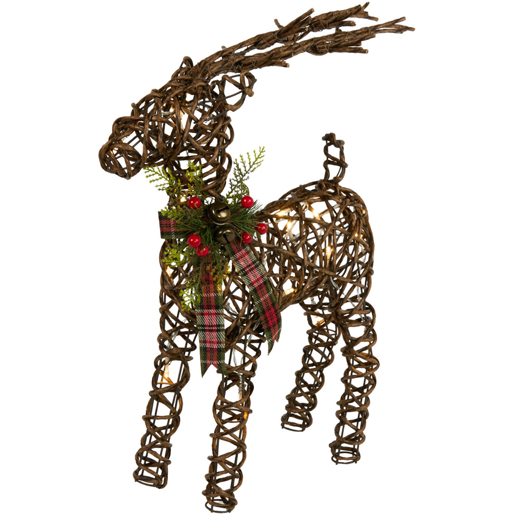 LED Wicker Effect Reindeer Decoration Brown Image 2
