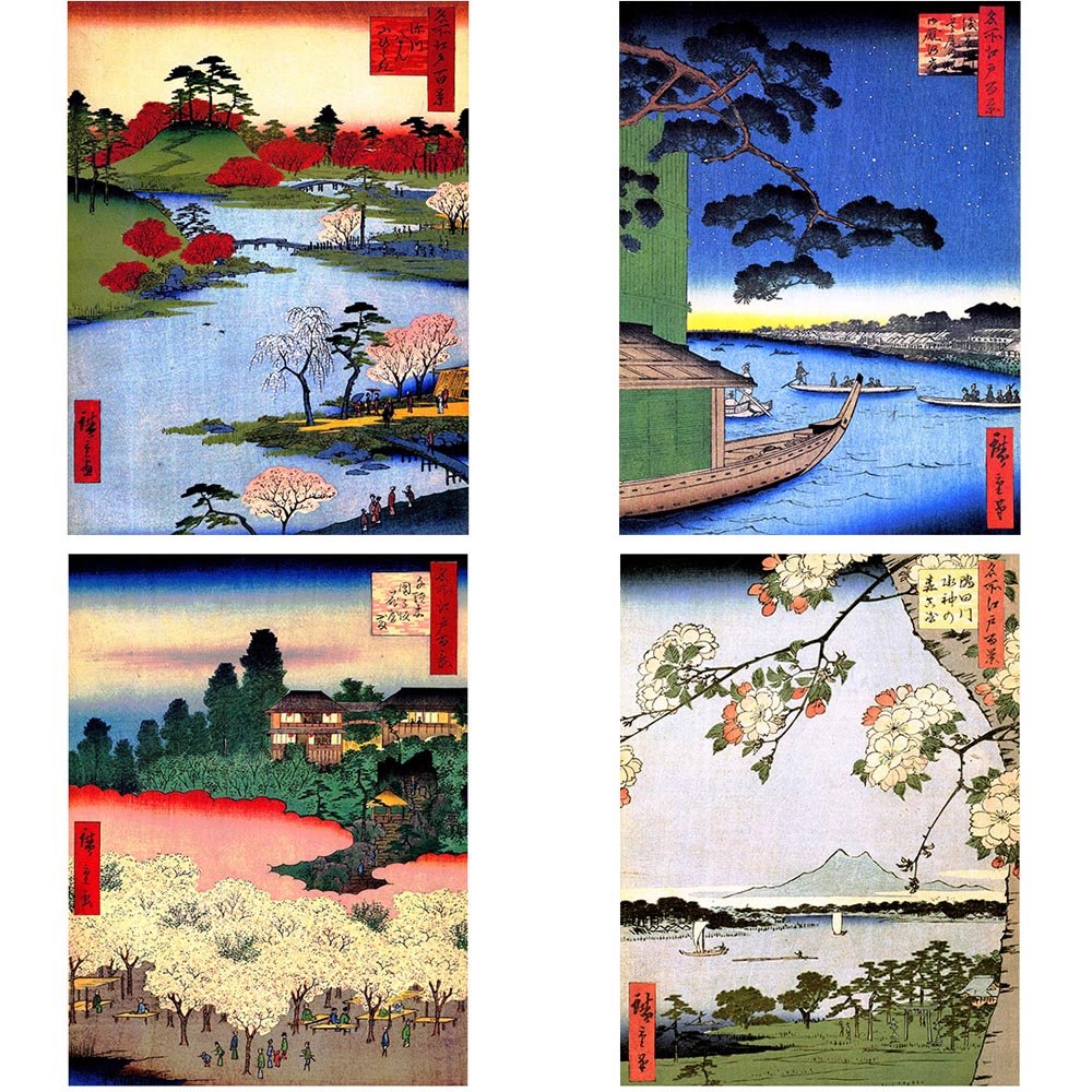 Wee Blue Coo Utagawa Hiroshige Japanese Woodblock Ukiyo-e Wall Art Print 30 x 41cm 8 Pack Image 3