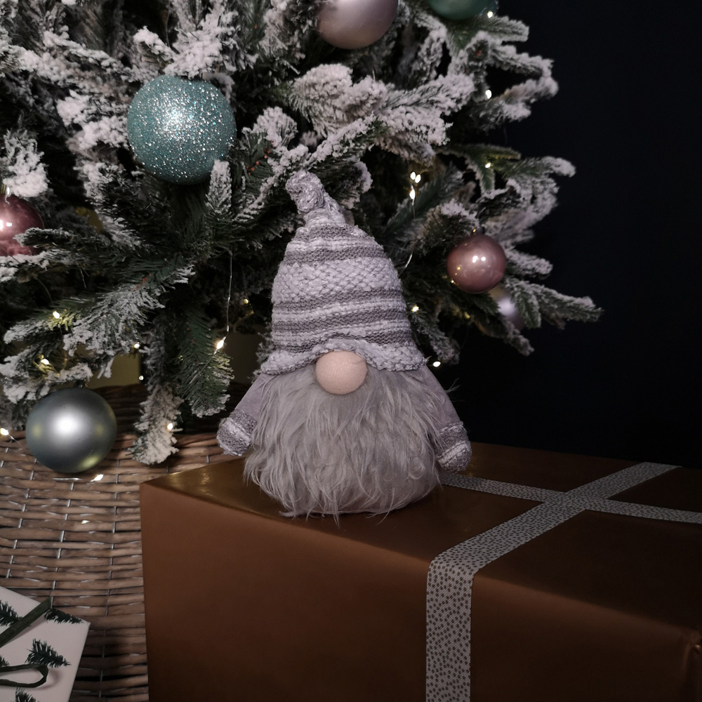 Samuel Alexander Grey Plush Gonk Christmas Decoration 22cm Image 2